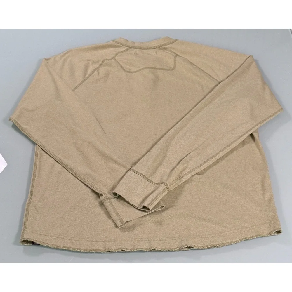VTG The North Face Beige Cotton Blend Mens 3 Button Henley - Large